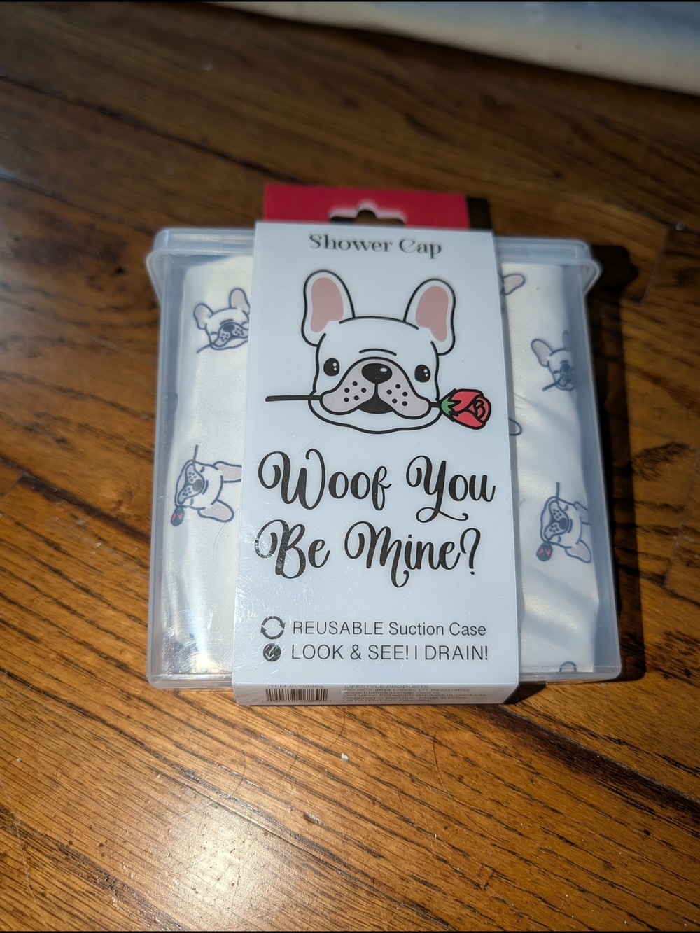 Dog Print Shower Cap - "Woof You Be Mine"